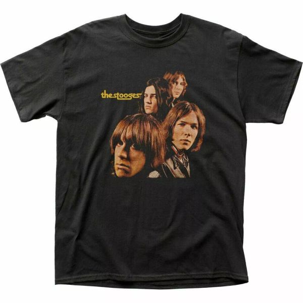 

iggy pop the stooges t shirt mens licensed rock n roll music band stooges black, White;black