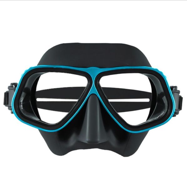 Freitauchspiegel Schutzbrille Schnorchelmaske mit geringem Volumen Wassersport Schwimmbrille mit Rahmen aus Aluminiumlegierung