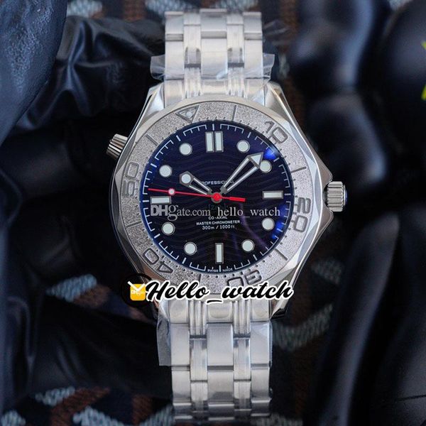 42mm Mergulho 300mm relógios 210.30.42.20.01.002 Dial de textura preta Mens automático relógio mãos vermelhas pulseira de aço inoxidável hwom hello_watc