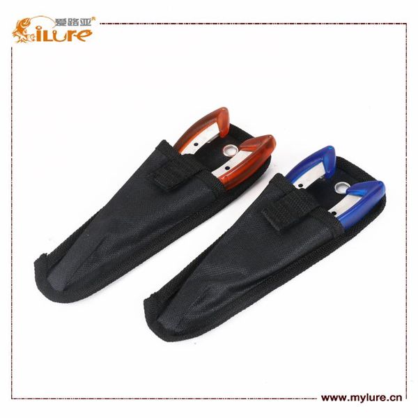 

fishing pliers scissors line cutter remove hook tackle stainless steel orange blue with pouch split ring plier hooks