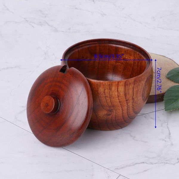 

storage bottles & jars japanese style wooden seasoning pot salt spice jar with lid for kitchen home n2uc