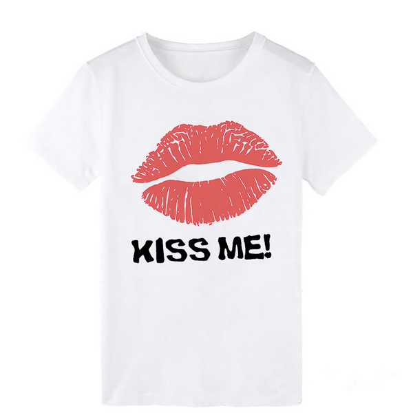 

women's t-shirt cute pink lips print fashion women t shirt summer short sleeve tee casual harajuku t-shirts woman, White