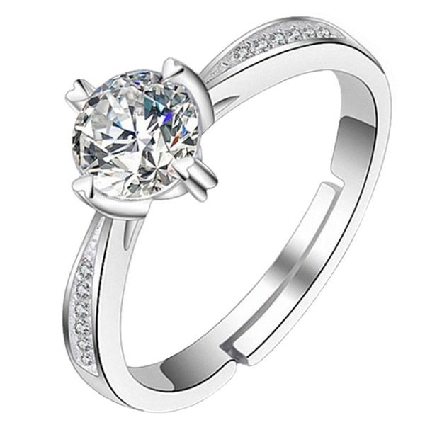

wedding rings euro american style fashion 1 carat white diamond ring engagement size 6-11, Slivery;golden