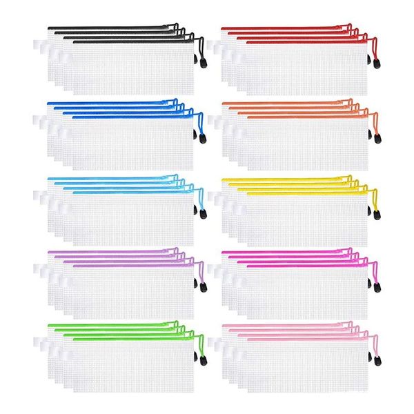 

cosmetic bags & cases zipper mesh pouch,waterproof file storage bags, multipurpose for organizing office supplies cosmetics