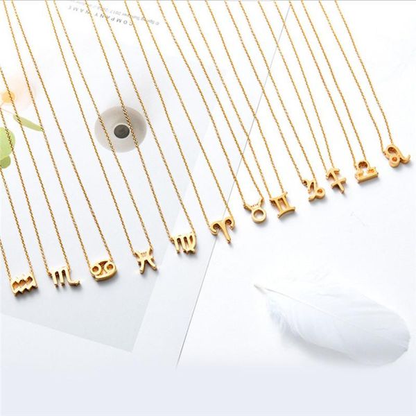 

men women 12 horoscope zodiac sign gold pendant necklace aries leo constellations jewelry kids christmas gifts necklaces, Silver