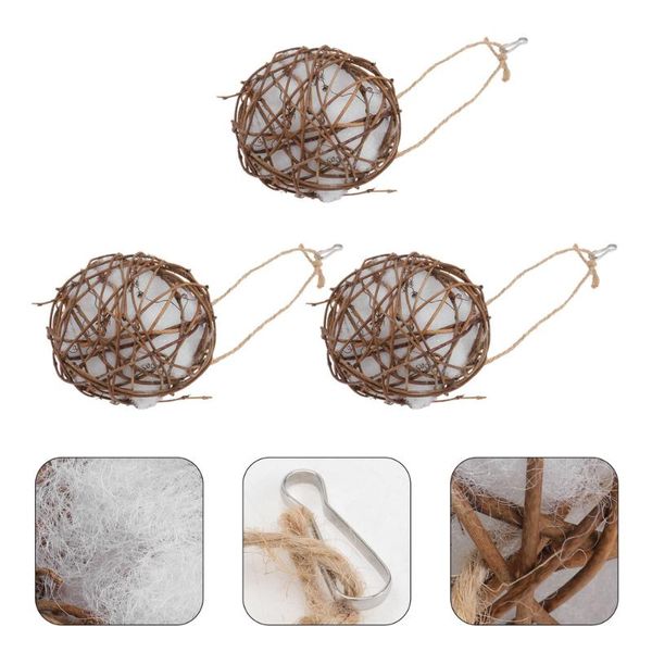

bird cages 3pcs practical birds nesting material outdoor hummingbird nest (light brown)