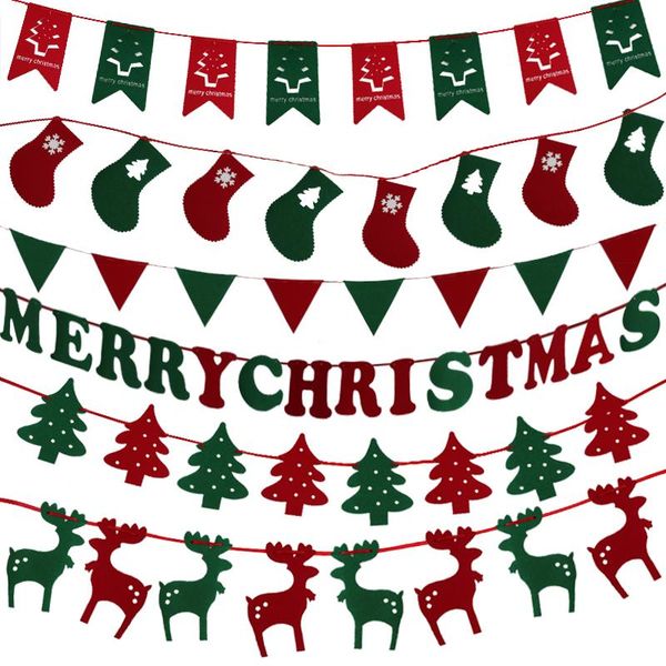 

christmas decorations banner merry garland felt hanging bunting ornaments for home navidad noel kerst natal decoration