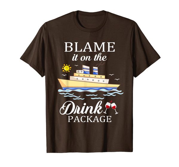 

blame it on the drink package funny cruising t-shirt, White;black