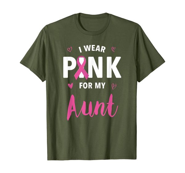 

i wear pink for my aunt breast cancer awareness t-shirt, White;black