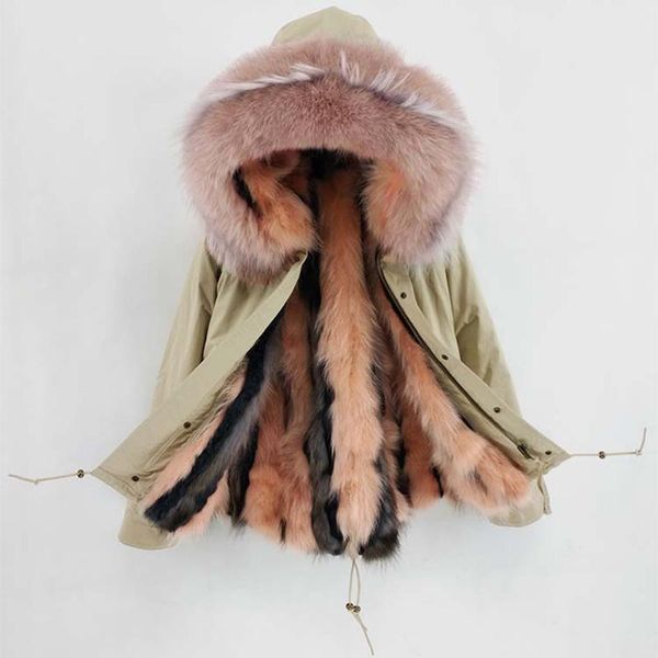 

women's fur & faux 2021 winter parka long coat real lined warm jacket with a hood collection of designer, Black