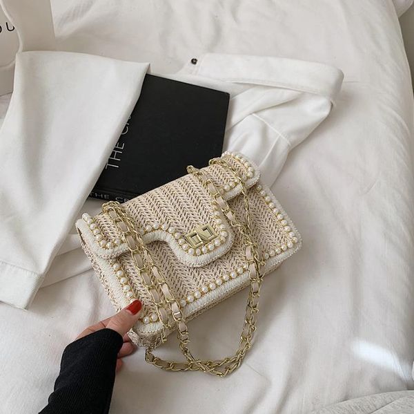 

woven bag female summer fashion trendy one-shoulder chain messenger bags