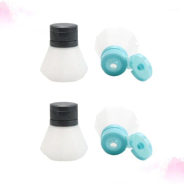 

storage bottles & jars 4pcs cover seasoning bottle pot container jar condiment can for barbecue kitchen (blue + black)