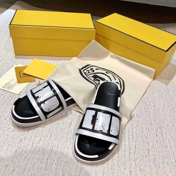 

sandals slippersslippersslippers casual fashion for men and women, summer beach slides, women's sandals, with boxes, wholesaleluxurys d, Black
