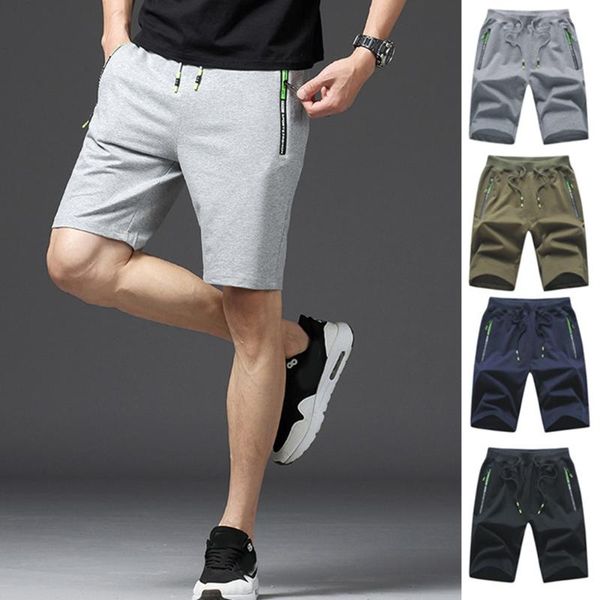 

men's shorts 2021 mens summer casual joggers elasticated waist with zip pockets cotton gym workout soft comfort, White;black