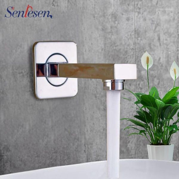 

senlesen chrome brass wall mounted bathroom tub spout square faucet1