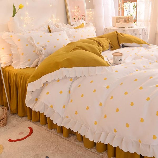 

bedding sets simple polyester set elegant art princess bed sheet washed cotton juegos de cama bedroom supplies di50ct