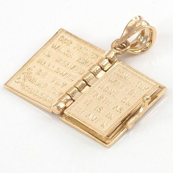 

ly miniature readable bible necklace with detachable prayer pendant gift for children women do99 necklaces, Silver