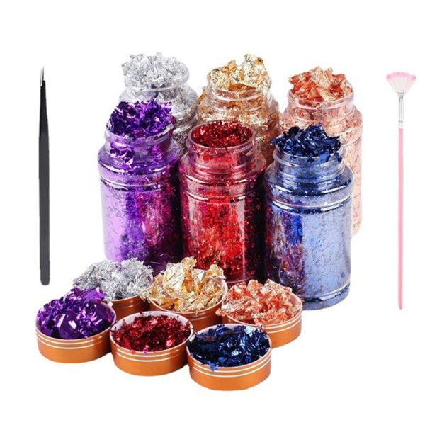 

nail glitter 1set art foil sequins diy decor stickers supplies, Silver;gold
