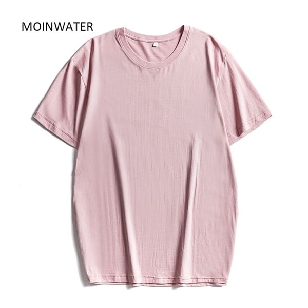 

moinwater women new solid t shirts colors 100% cotton casual t-shirts lady base tees female streetwear mt20075 210406, White