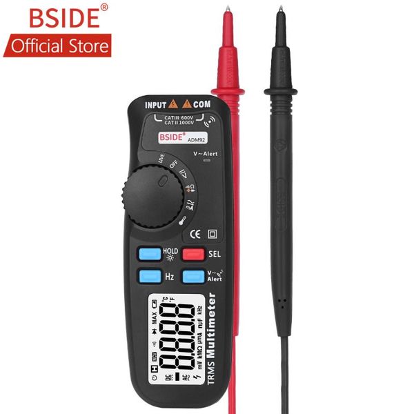 

multimeters bside adm92 handheld true rms digital multimeter auto range 6000 counts trms tester with live wire check temp ncv hz ohm diode