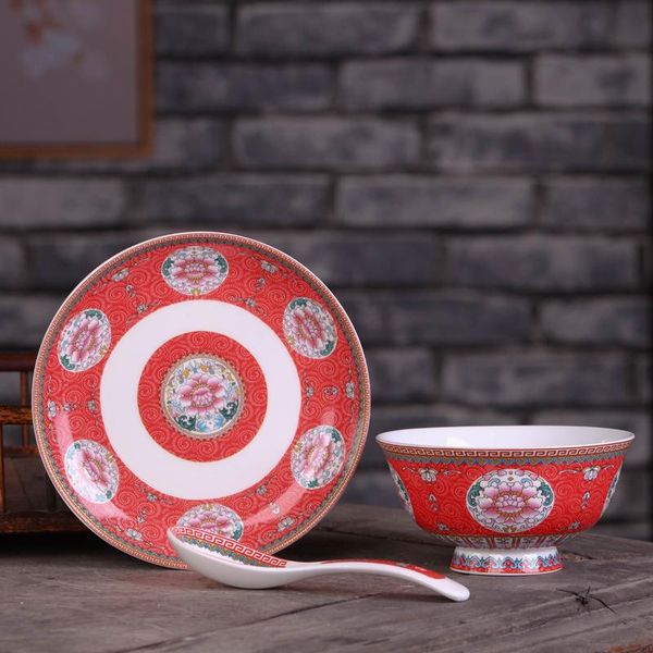 

bowls jingdezhen ceramic tableware set, 3pcs, chinese bowl, soup, rice, , plate, bone, china, spoon, kitchen accessories