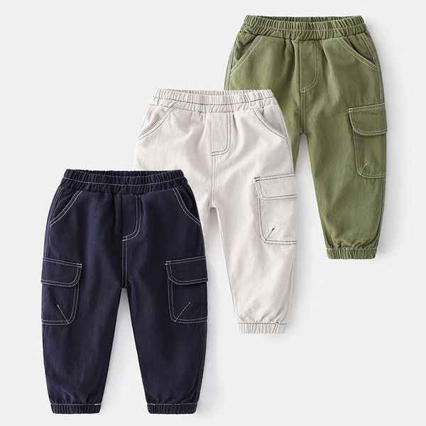 

children's casual pants year trousers loose clothing baby sports spring boys', Blue