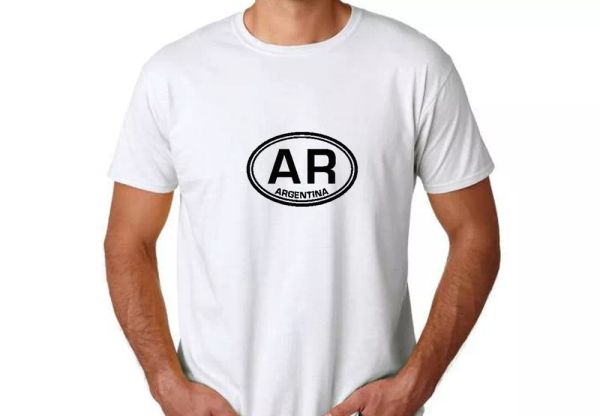 

ar argentina euro oval country code logo t-shirt south america white tee shirt, White;black