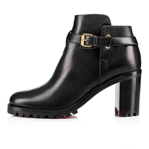

red fashion women bottom ankle boots black genuine leather communa bootie for woman pumps party dress winter luxury designer shoes genuin