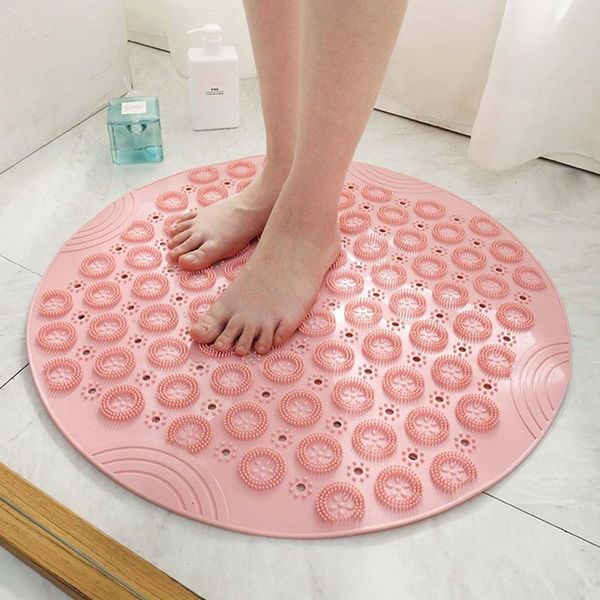 

bath mats silicone non-slip bathroom mat soft massage shower foot exfoliating brush 55cm round pvc