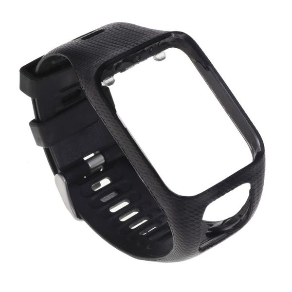 

watch bands band replacement silicone strap wristband compatible for tomtom runner 2/3 spark/spark 3 golfe, Black;brown