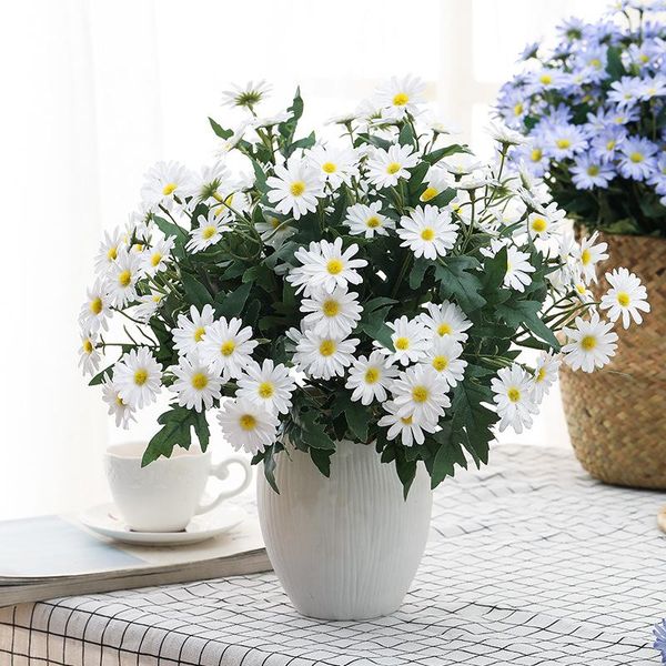 

decorative flowers & wreaths 9 head small daisy bouquets artificial silk cloth pastoral home wedding decoration chrysanthemum