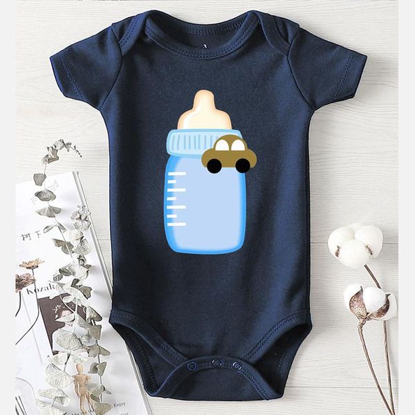 

baby bottle graphic printed toddler boys clothes born costume babies romper jumpsuit for 2021 jumpsuits, Blue