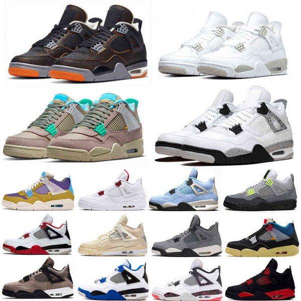 

men 4 4s basketball shoes university blue cavs fire red pure money taupe haze starfish white sail oreo black-cat cement mens trainers sport