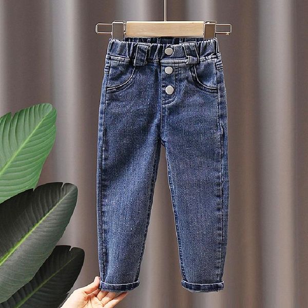 

jeans autumn baby for toddler kids denim long pants children clothing girls trousers 3 4 5 6 7 8 years 2021, Blue