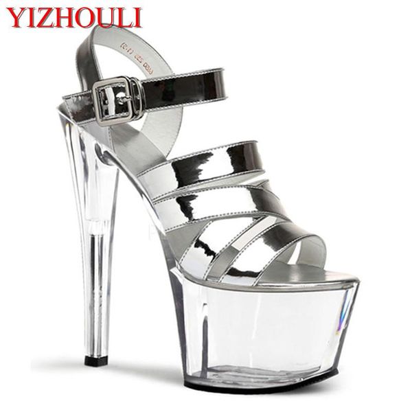 

good handsome super high heels with the first stage fashion sandals 17cm, Black