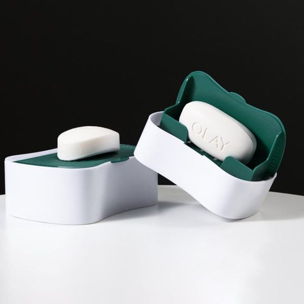 

soap dishes wall-mounted bathroom storage drain rack box hook plastic