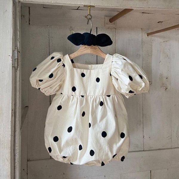 

rompers 2021 summer baby clothing set toddder girls jumpsuits polka dot one piece, Blue