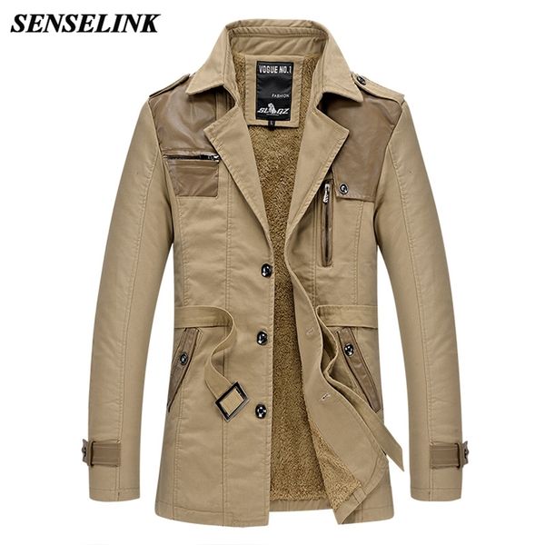 

autumn winter khaki jacket men warm cashmere casual fleece windbreaker men korean overcoat fleece jacket men 210819, Black;brown