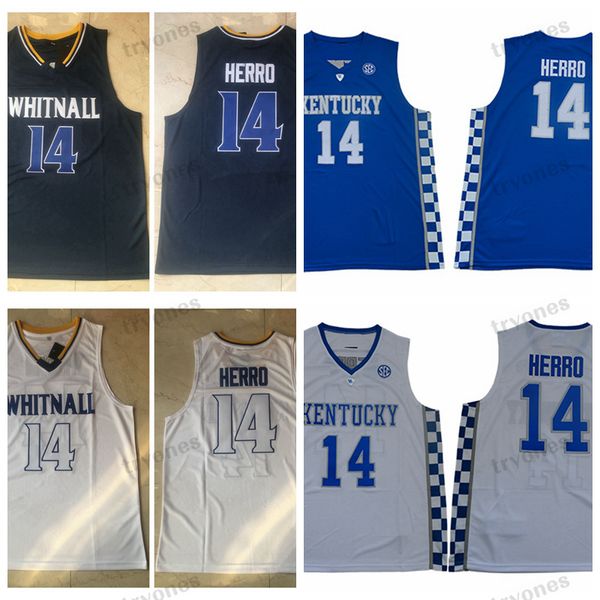 

mens tyler herro 14 whitnall high school basketball jerseys vintage kentucky wildcats stitched shirts s, Black
