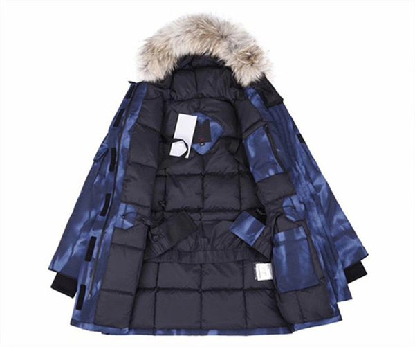 

21ss fast ship men fur collar down jacket down coats mens moose down warm man winter coat outwear jackets parkas canada knuckles doudoune714, Black
