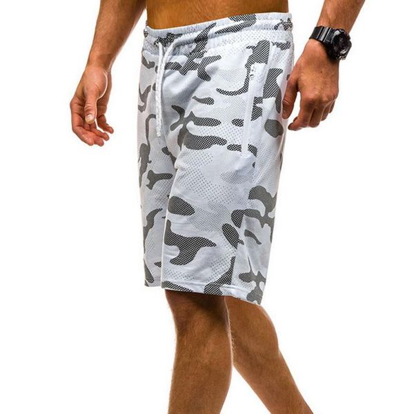 

mens camouflage printed shorts elastic waist drawstring fitness slim gym sports short pant men camo summer 2021 men's, White;black