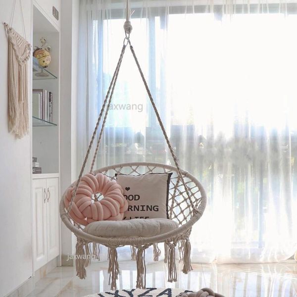 

round hammock swing hanging chair outdoor indoor furniture for garden dormitory child with pillow games & activities