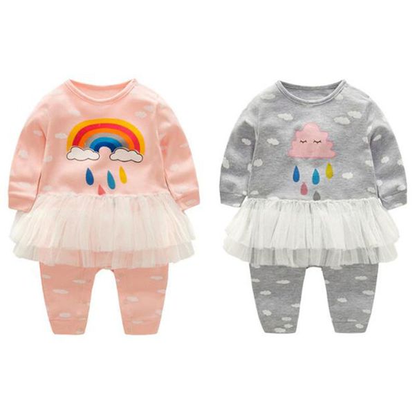 

cute baby girl rompers kids spring autumn printing born clothes 210429, Blue