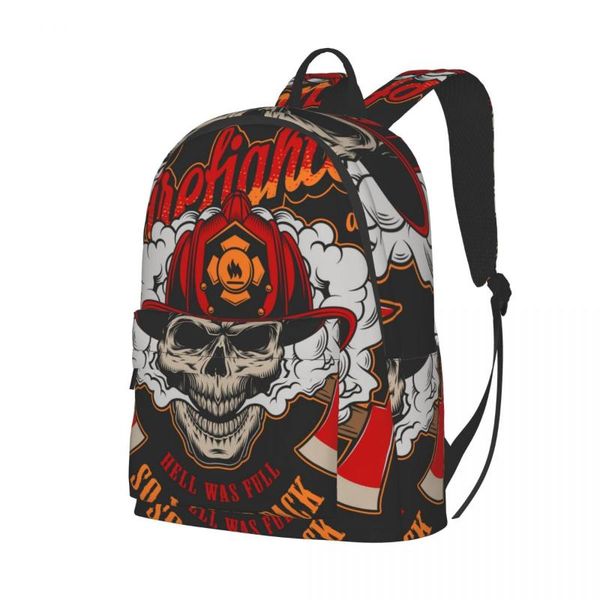 

backpack 2021 casual fireman skull school bag for teenage travel tote packbag