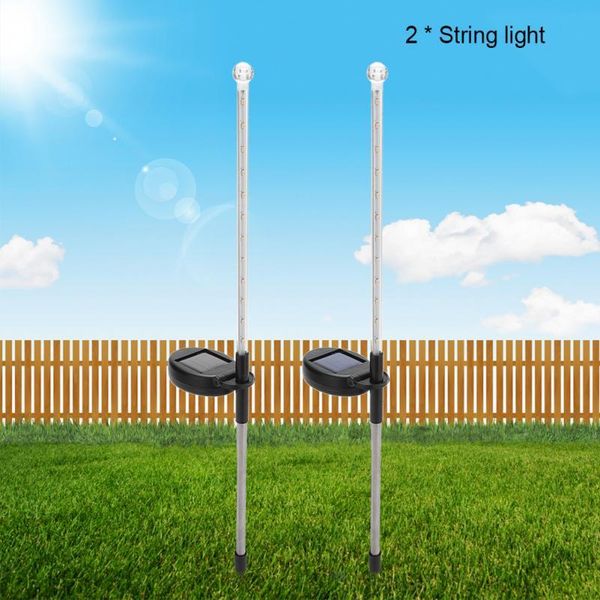 

2pcs led solar garden lights romantic stake light meteor rain decoration lamp outdoor lawn for yard lamps
