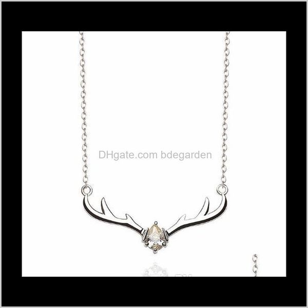 

pendant necklaces & pendants jewelry drop delivery 2021 unique ladies s925 standard sier fashion creative animal deer necklace antler collar, Silver