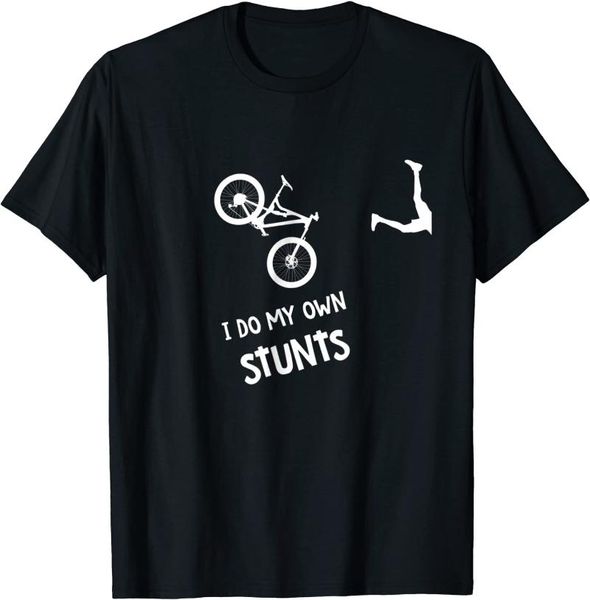 

men's t-shirts i do my own stunts mountain bike shirt - funny mtb t-shirt, White;black
