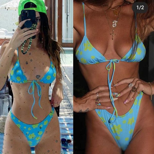 

rinabe floral print bikini biquini string swimsuit high cut set bathing suit women swimwear waist s beach 210714, White;black