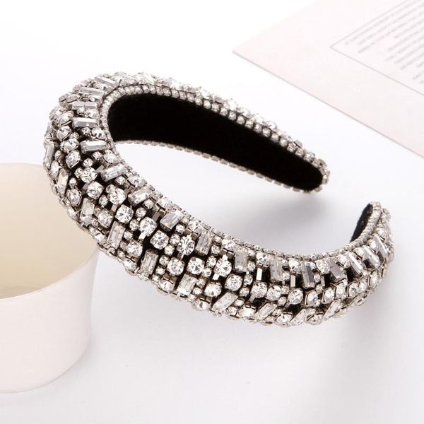 

baroque handmade diamond headbands lady luxury shiny padded hair bands rhinestone headband fashion accessories for women1