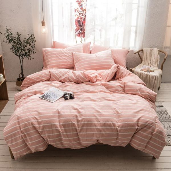 

bedding sets michiko home textiles simple fresh quilt cover sheet pillowcase pure cotton check double bed four piece set